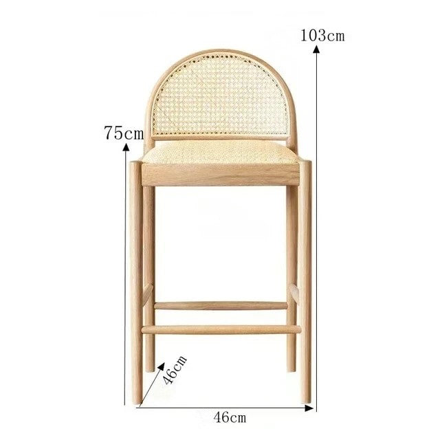 Jade Circle Rattan Bar Stools