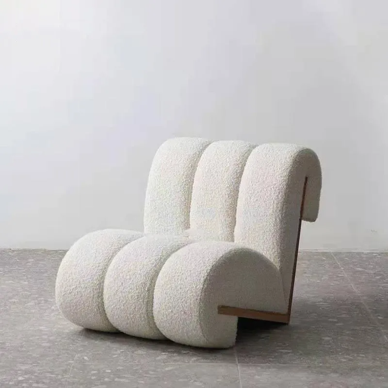 Aiden White Lambs Wool Chair