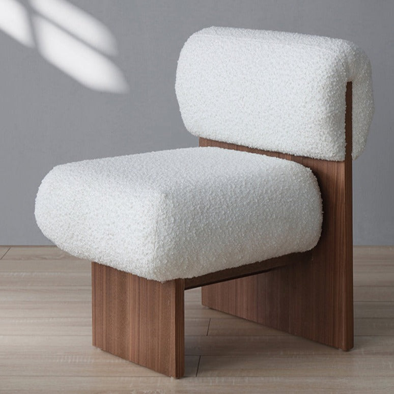 Leo Boucle Solid Wood Armchair