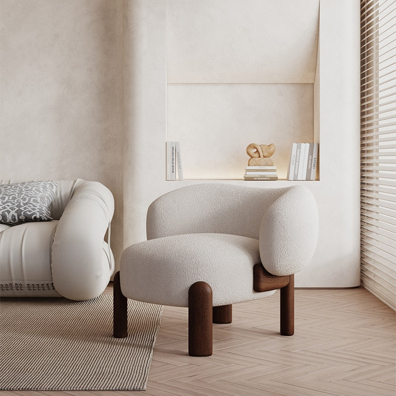 Mia Wood White Armchair