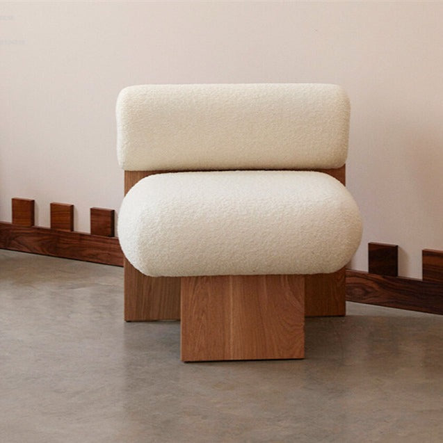 Leo Boucle Solid Wood Armchair