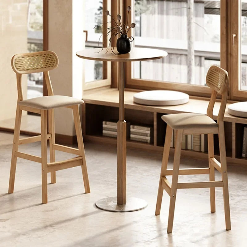 Maya Rattan Wooden Bar Stool