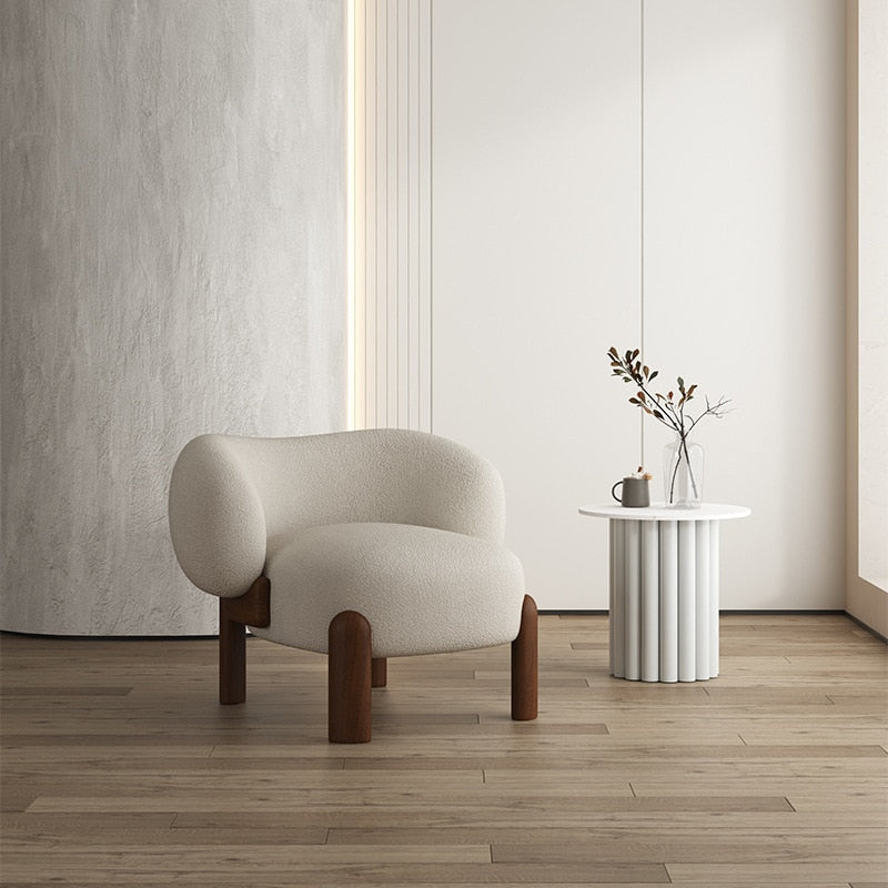 Mia Wood White Armchair