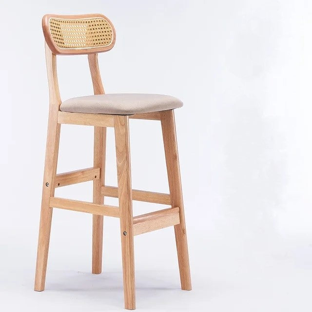 Maya Rattan Wooden Bar Stool