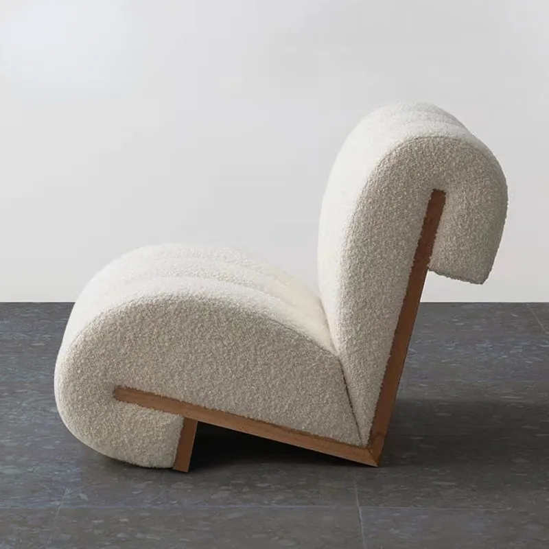 Aiden White Lambs Wool Chair