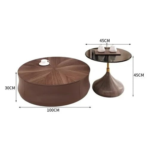 Bella Round Wooden Coffee Table Set