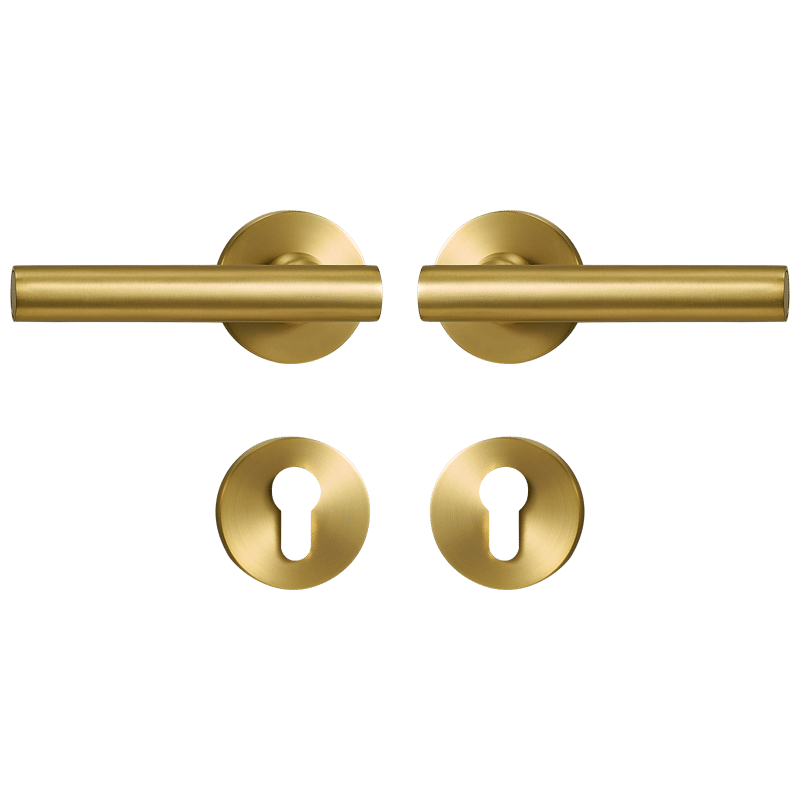 Celeste Solid Brass Lever Door Handles & Lock Set