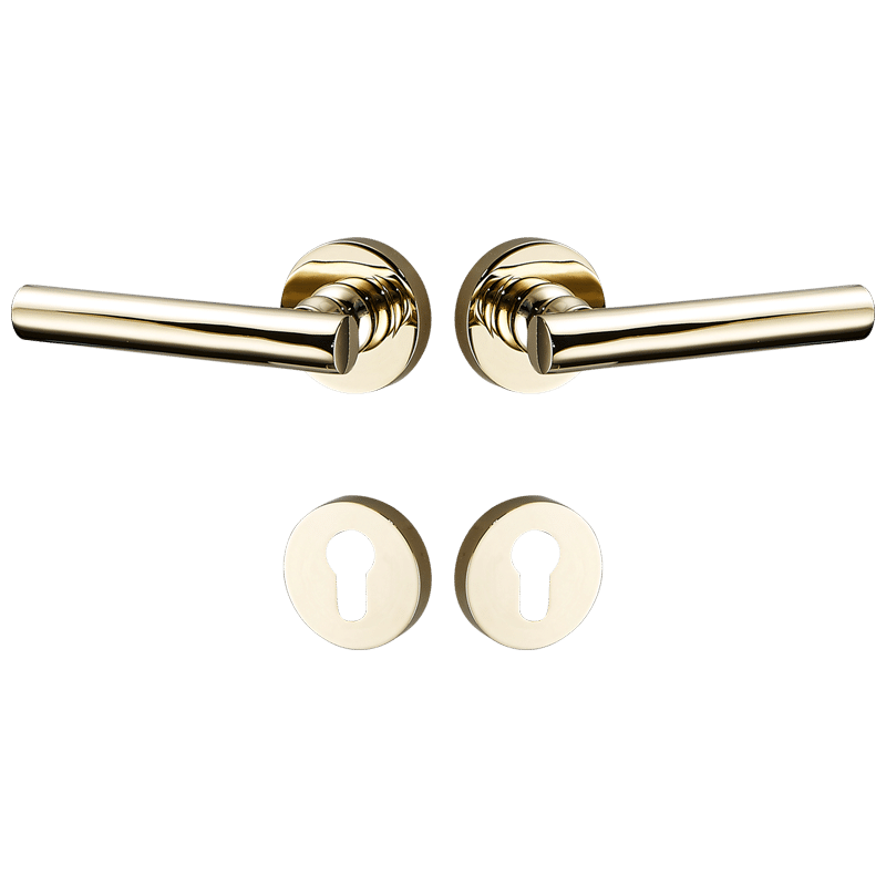 Celeste Solid Brass Lever Door Handles & Lock Set