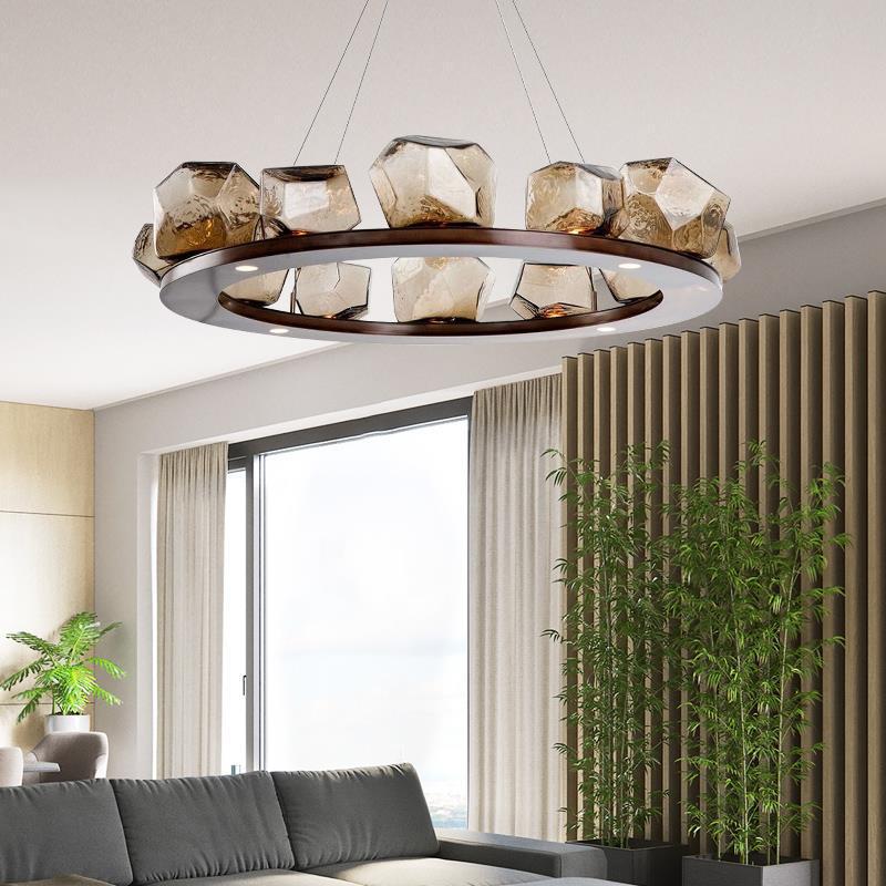 Aurielle Glass Stone Chandelier