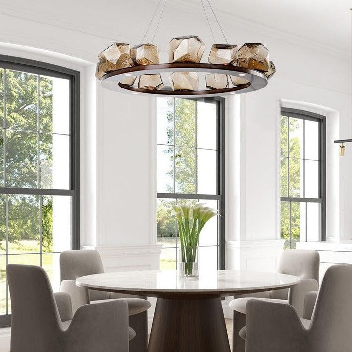 Aurielle Glass Stone Chandelier