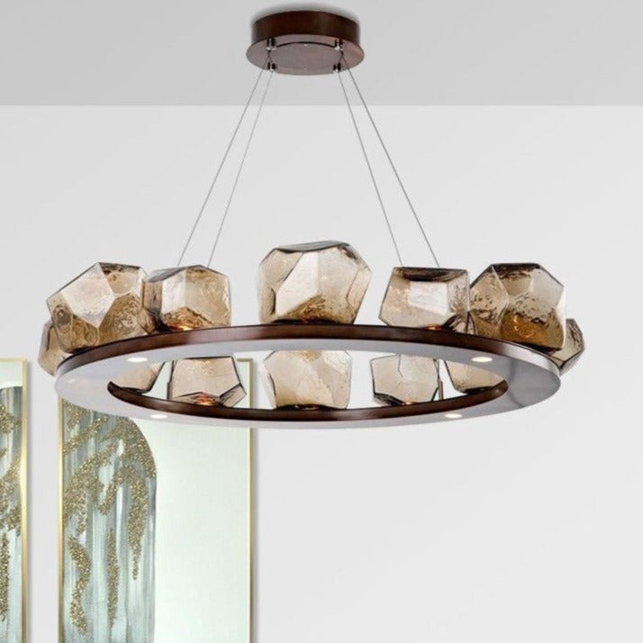 Aurielle Glass Stone Chandelier