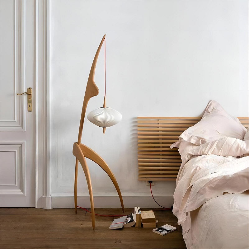 Aurora Wood Walnut Floor Lamp