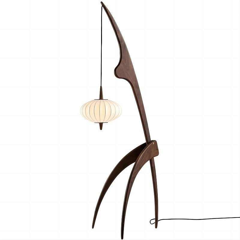 Aurora Wood Walnut Floor Lamp