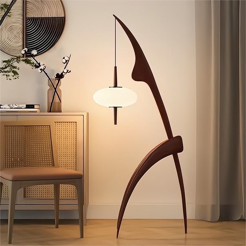 Aurora Wood Walnut Floor Lamp