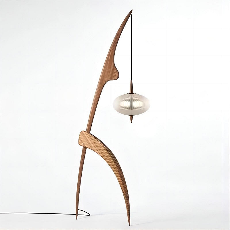 Aurora Wood Walnut Floor Lamp