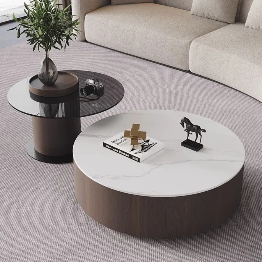 Sage Round Wooden Coffee Table Set