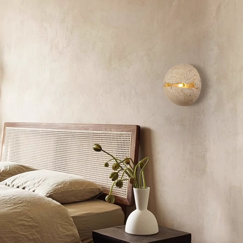 Luna Round Stone Wall Light