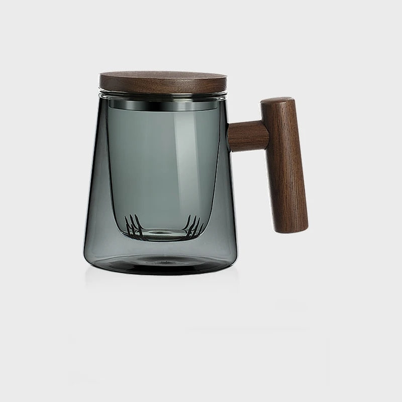 Lilo Wooden Glass Coffee Cup Set