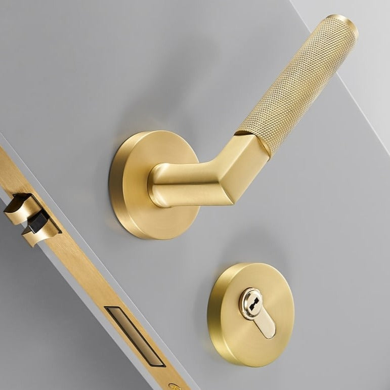 Aurielle Solid Brass Lever Door Handles & Lock Set