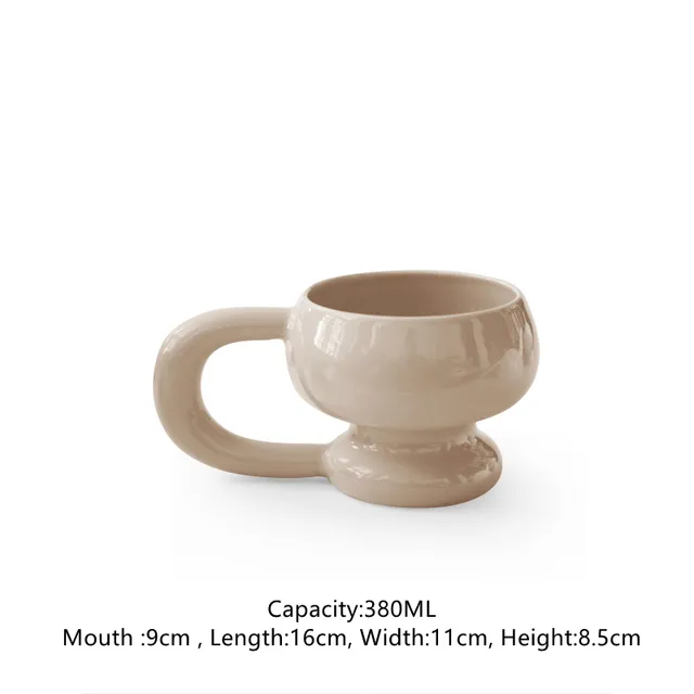 Aurielle Curved Design Ceramic Mug Set