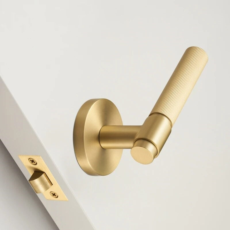 Aurielle Solid Brass Lever Door Handles & Lock Set