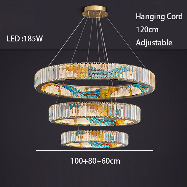 Amara Glass Colored Ring Chandelier