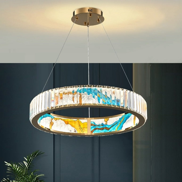 Amara Glass Colored Ring Chandelier