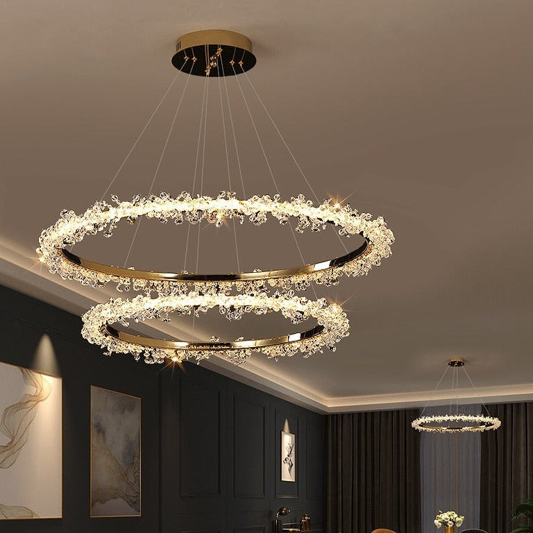 Aurora Crystal Ring Chandelier Light