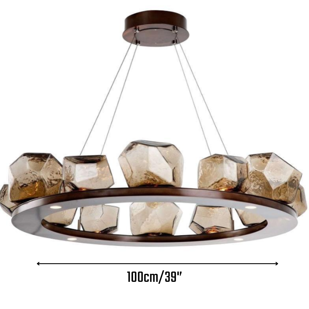 Aurielle Glass Stone Chandelier