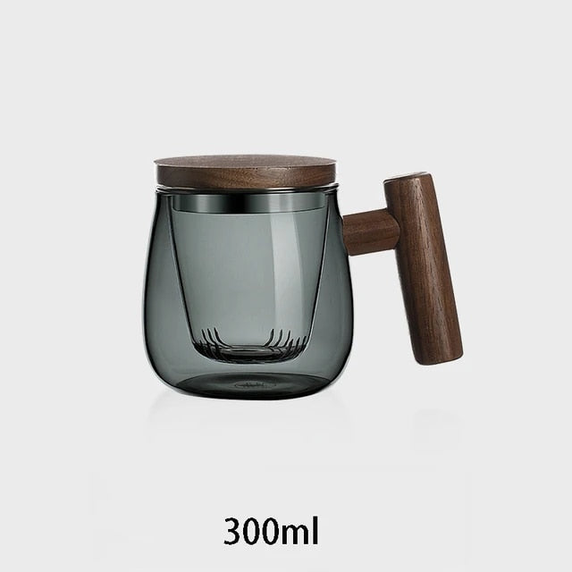 Lilo Wooden Glass Coffee Cup Set